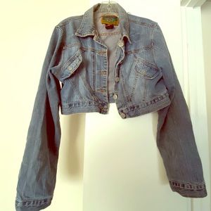 Distressed Denim Half Jacket